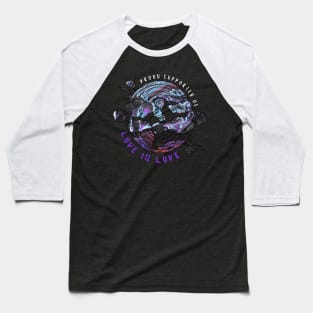 Proud Supporter of Love is Love Rainbows - Violet Galaxy Baseball T-Shirt